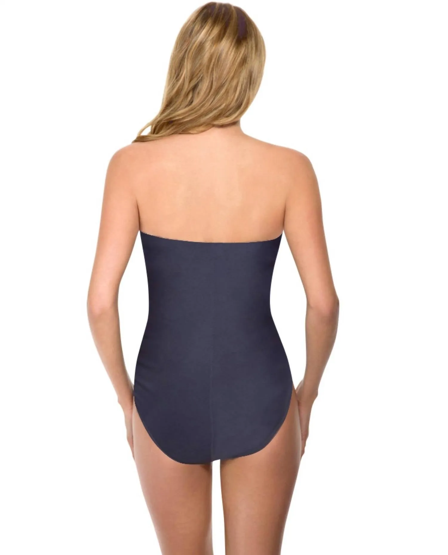 Sound Wave Long Torso Avanti Underwire One Piece Swimsuit In Navy