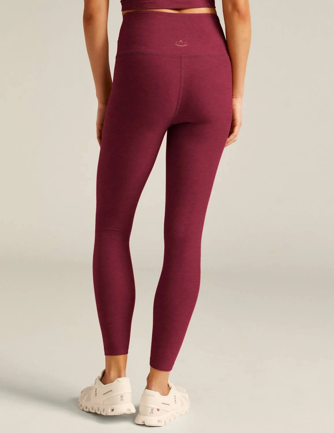 Spacedye At Your Leisure High Waisted Midi Legging In Bordeaux Heather
