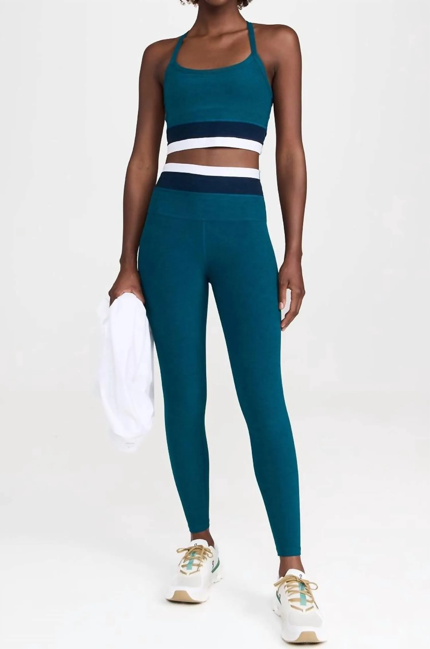 Spacedye Horizon Colorblock High Cropped Tank Top In Majestic Blue Tricolor