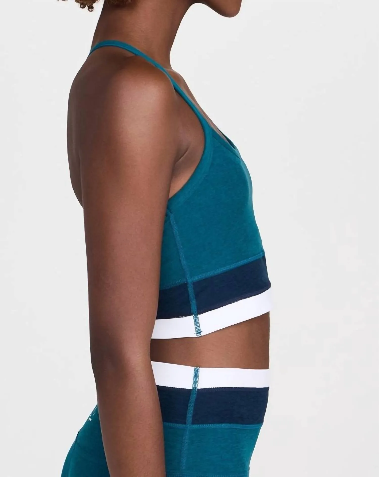 Spacedye Horizon Colorblock High Cropped Tank Top In Majestic Blue Tricolor