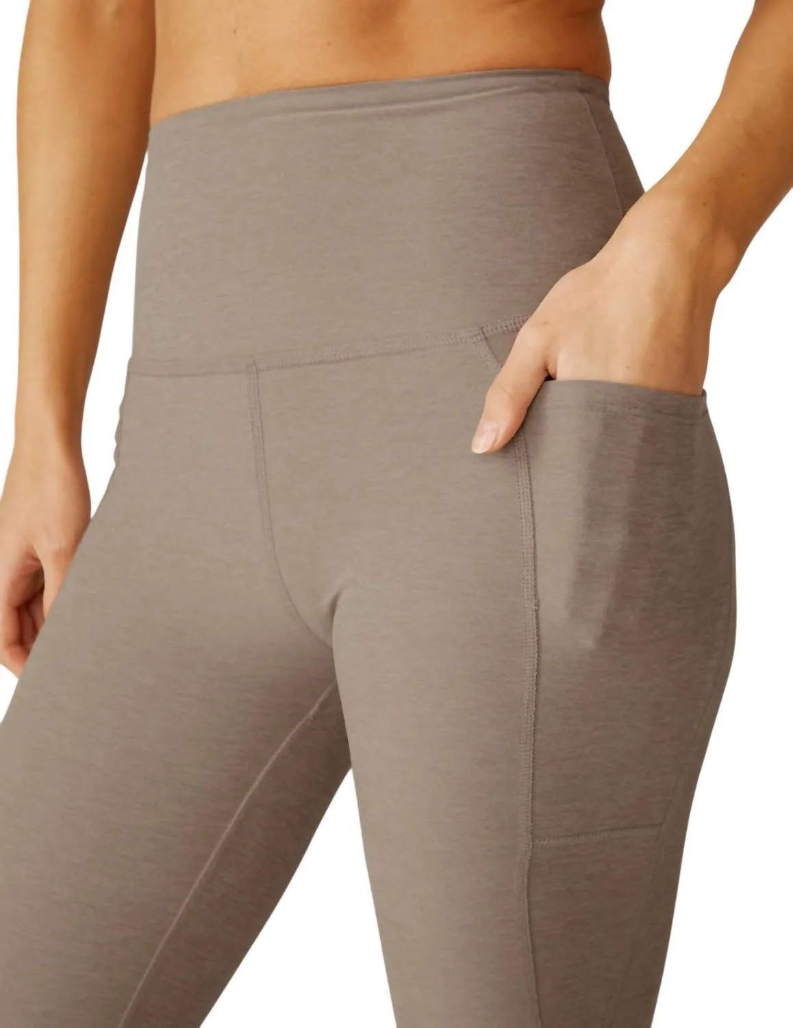 Spacedye Out Of Pocket High Waisted Midi Legging In Birch Heather