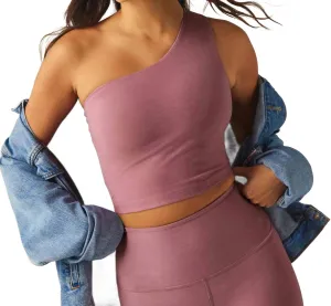 Spacedye The Bold Shoulder Cropped Tank Top In Orchid Blossom