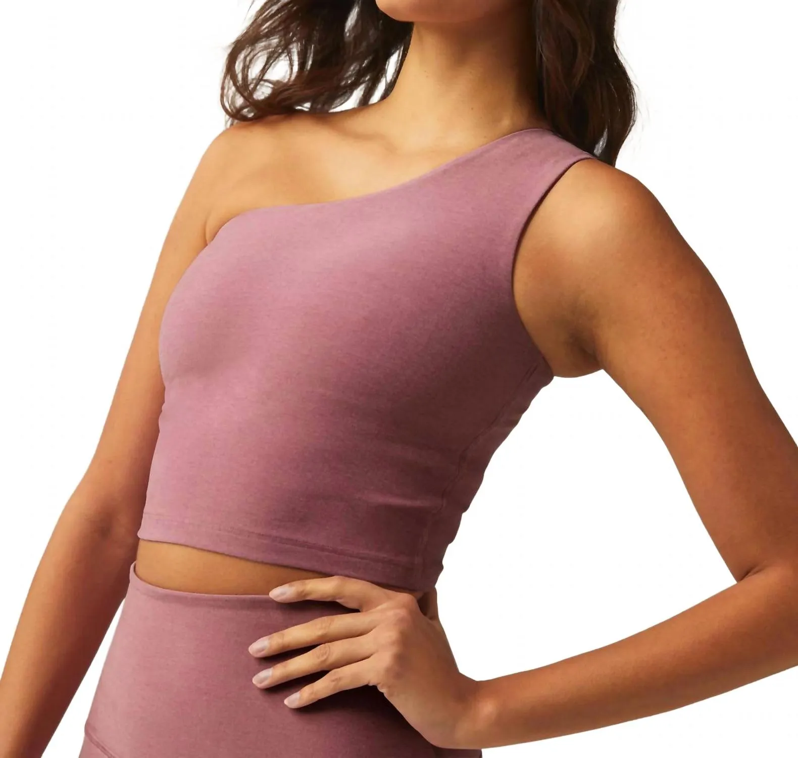 Spacedye The Bold Shoulder Cropped Tank Top In Orchid Blossom