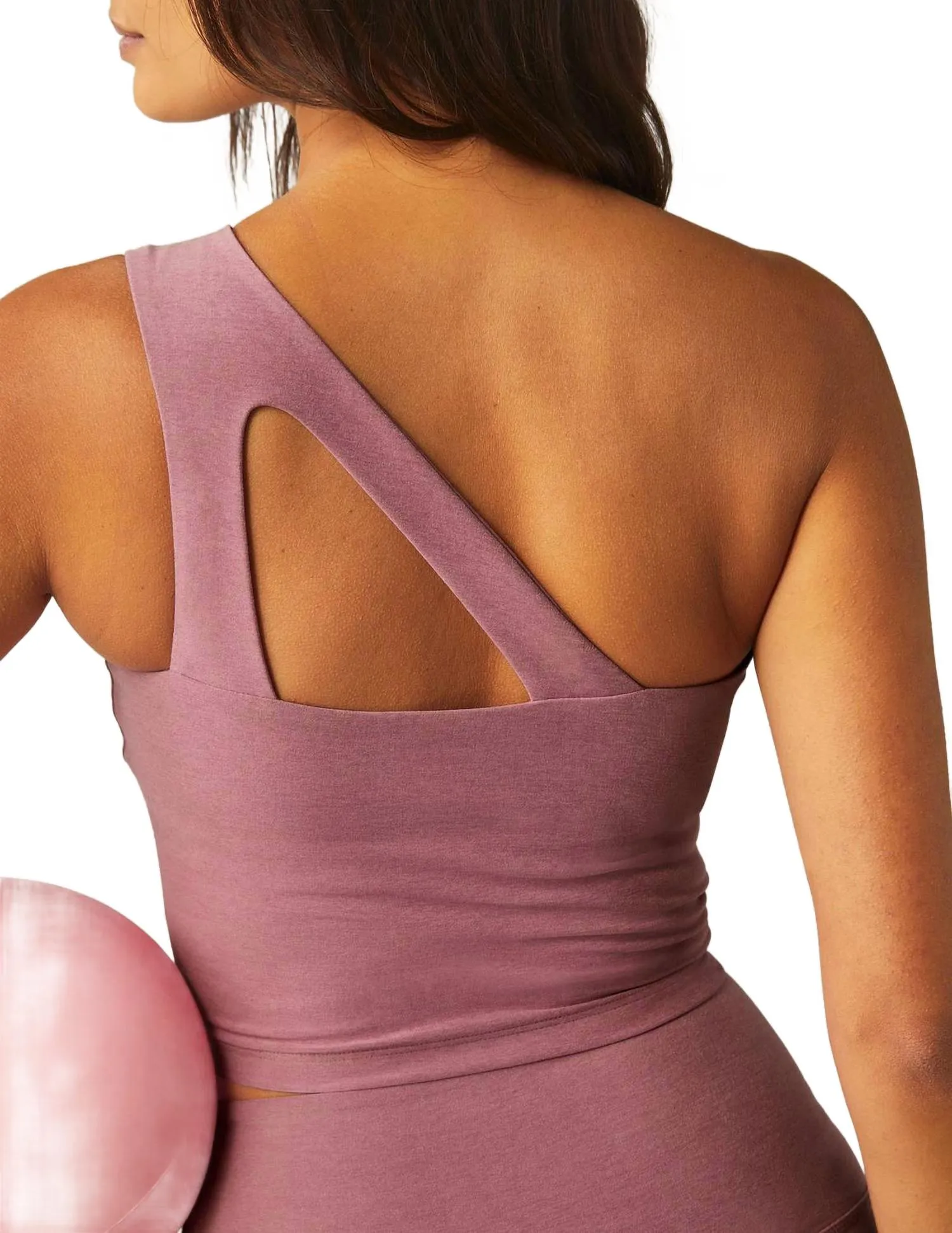 Spacedye The Bold Shoulder Cropped Tank Top In Orchid Blossom