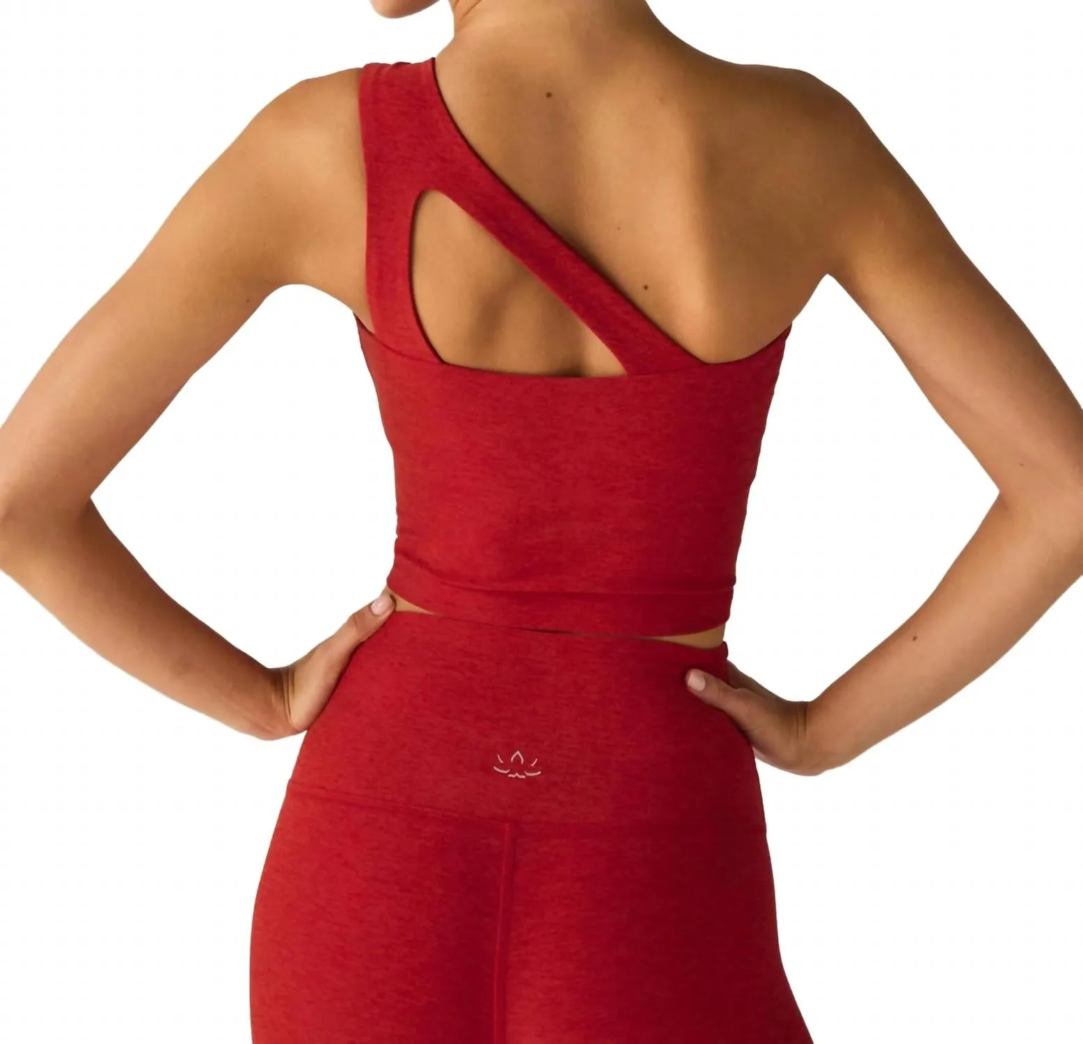 Spacedye The Bold Shoulder Cropped Tank Top In Ruby Red
