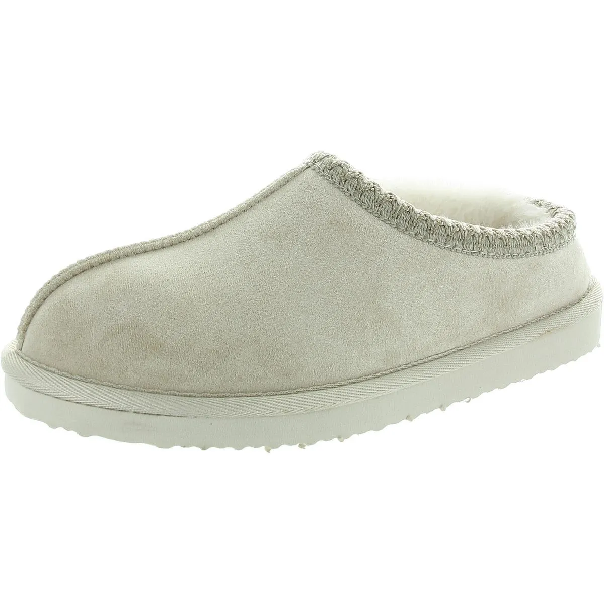 SPARKS Womens Faux Fur Lined Faux Suede Scuff Slippers