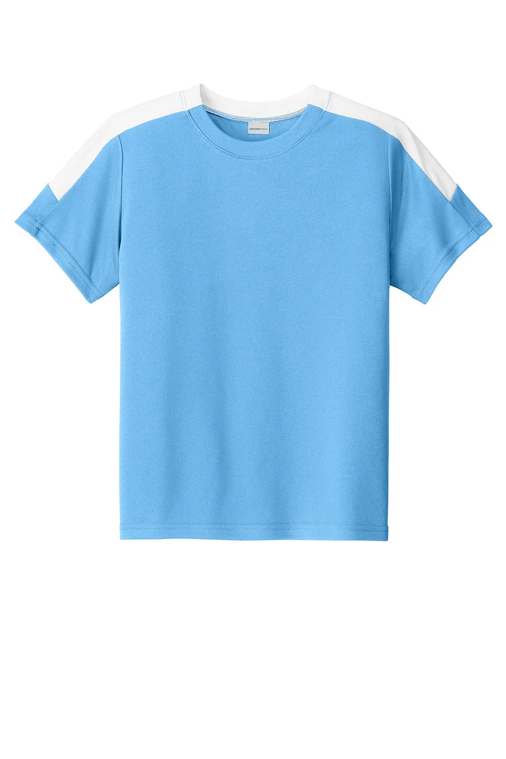 Sport-Tek Youth Moisture Wicking Competitor United Short Sleeve Crewneck T-Shirt - Carolina Blue/White