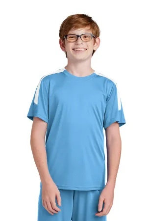 Sport-Tek Youth Moisture Wicking Competitor United Short Sleeve Crewneck T-Shirt - Carolina Blue/White
