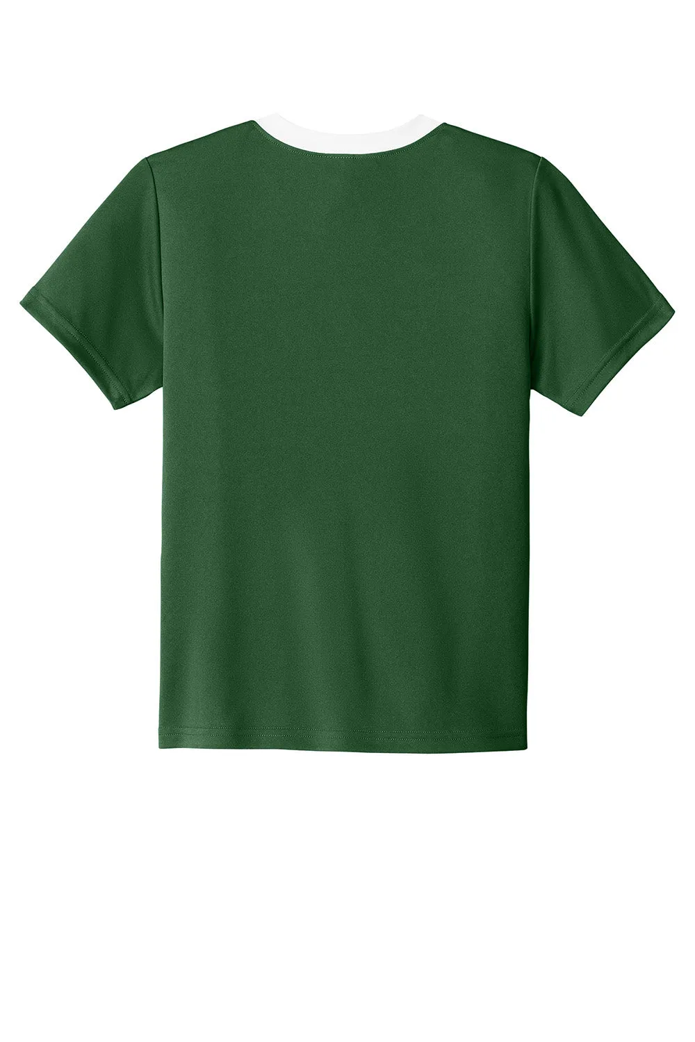 Sport-Tek Youth Moisture Wicking Competitor United Short Sleeve Crewneck T-Shirt - Forest Green/White