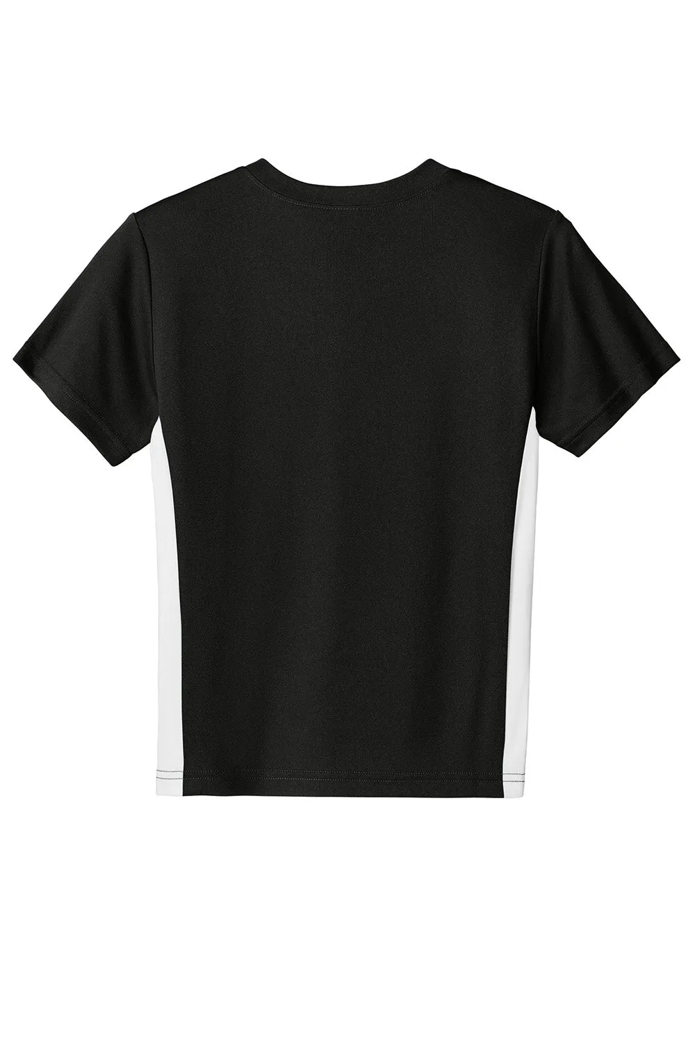 Sport-Tek Youth Moisture Wicking Competitor United Short Sleeve V-Neck T-Shirt - Black/White