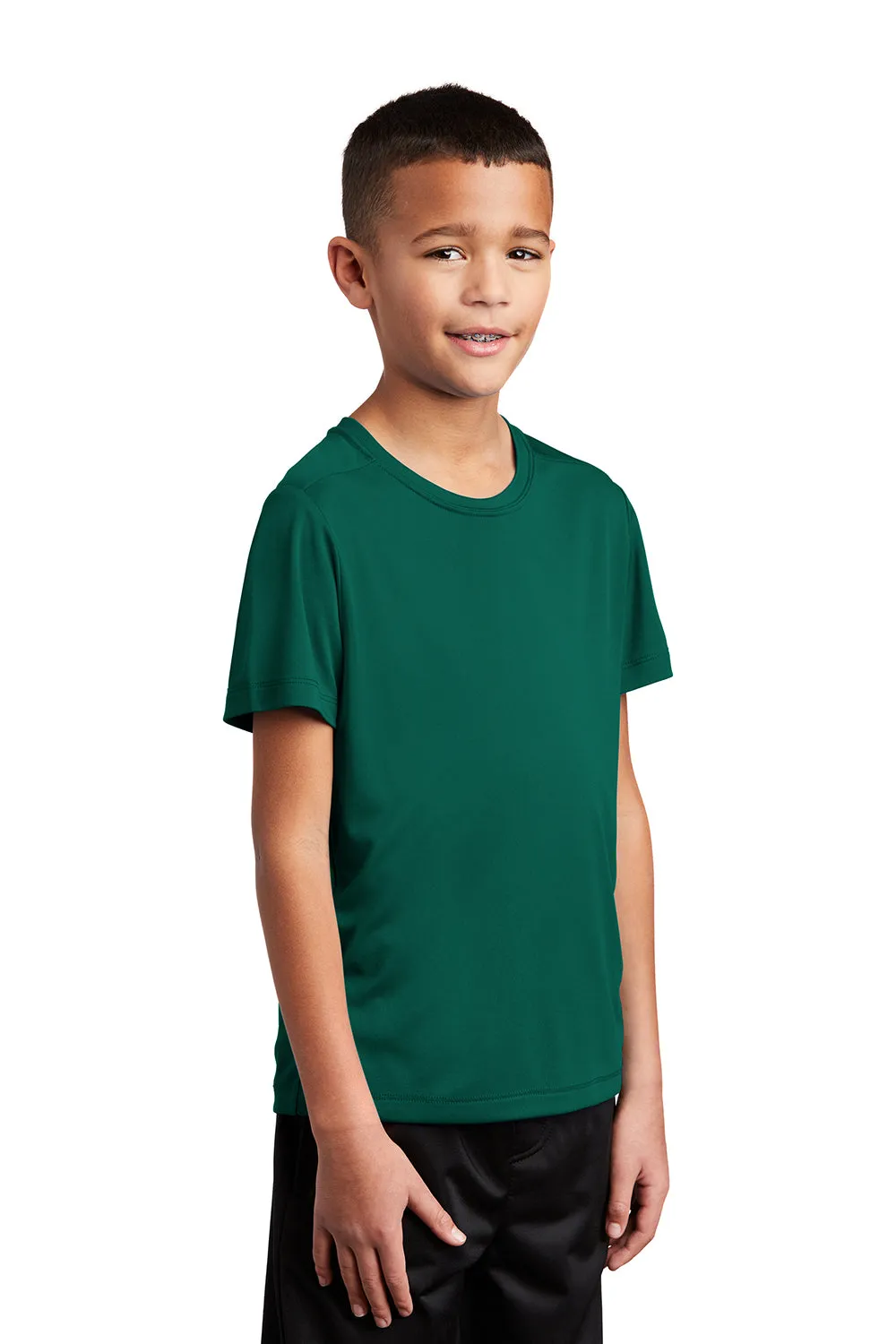 Sport-Tek Youth Moisture Wicking Short Sleeve Crewneck T-Shirt - Marine Green - Closeout