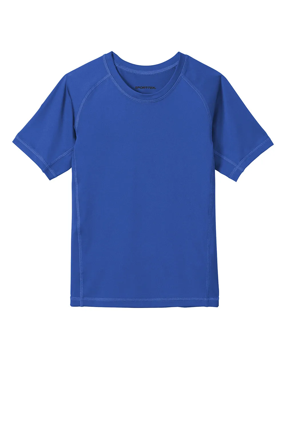 Sport-Tek Youth Rashguard Moisture Wicking Short Sleeve Crewneck T-Shirt - True Royal Blue