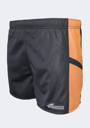 Steeden Men’s Rugby League Shorts Black/Orange