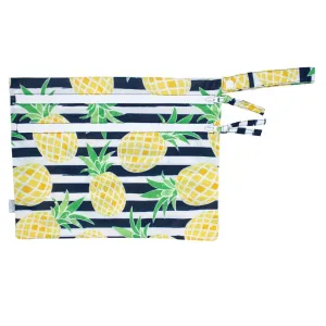 Summer Stripes - Pineapple - Waterproof Wet Bag (for Mealtime, On-the-go, And More!) Babykids_Bapron-Baby