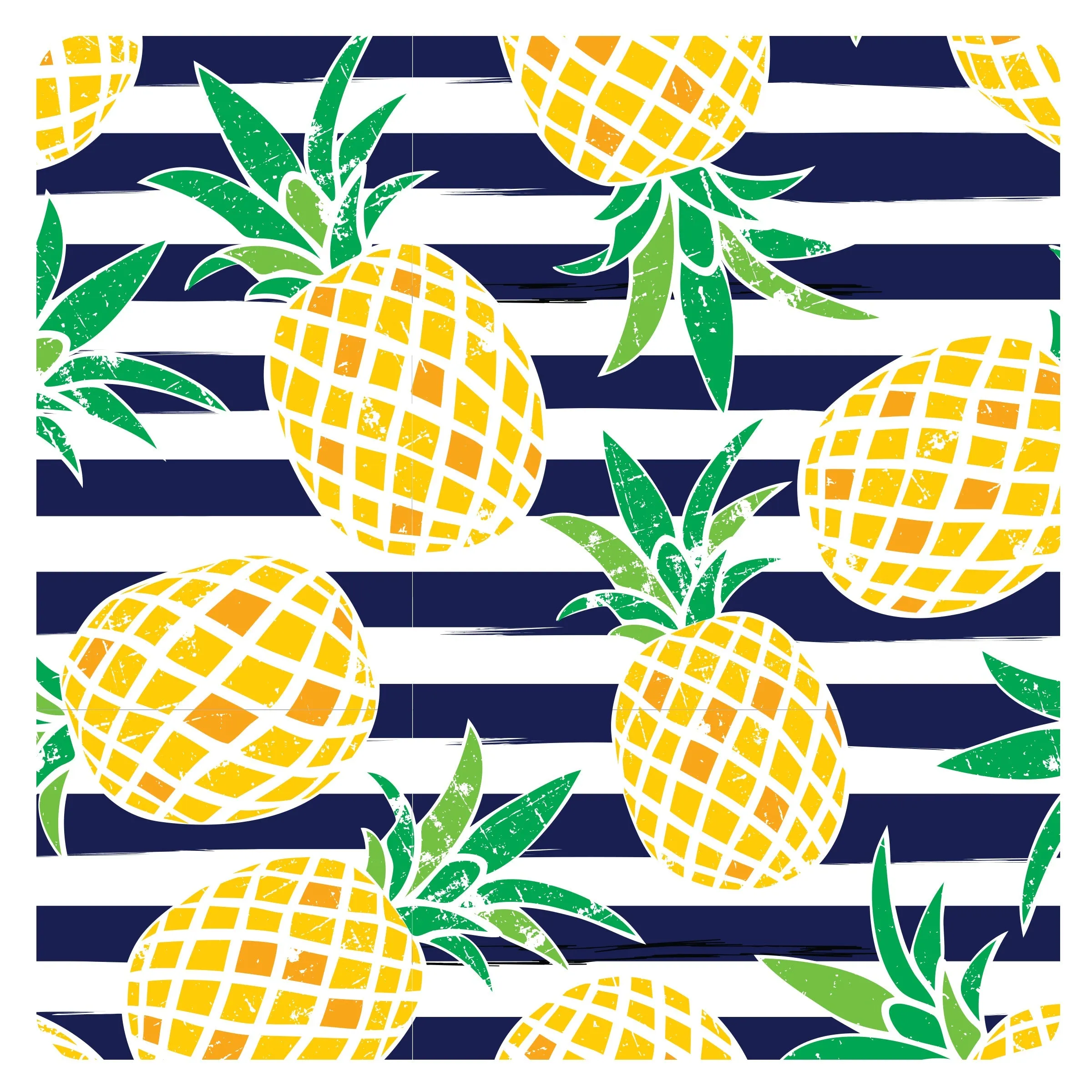 Summer Stripes - Pineapple - Waterproof Wet Bag (for Mealtime, On-the-go, And More!) Babykids_Bapron-Baby