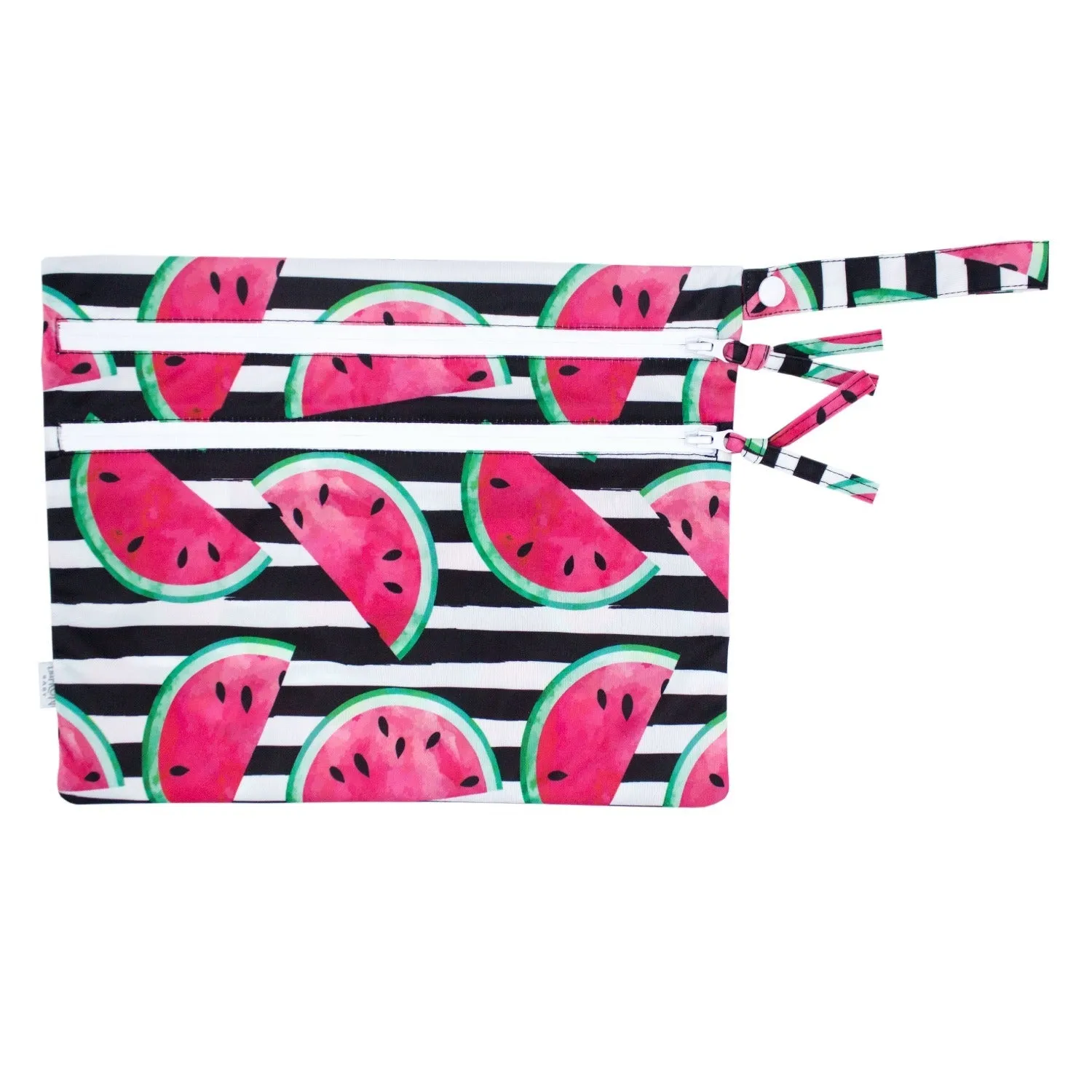 Summer Stripes - Watermelon - Waterproof Wet Bag (for Mealtime, On-the-go, And More!) Babykids_Bapron-Baby