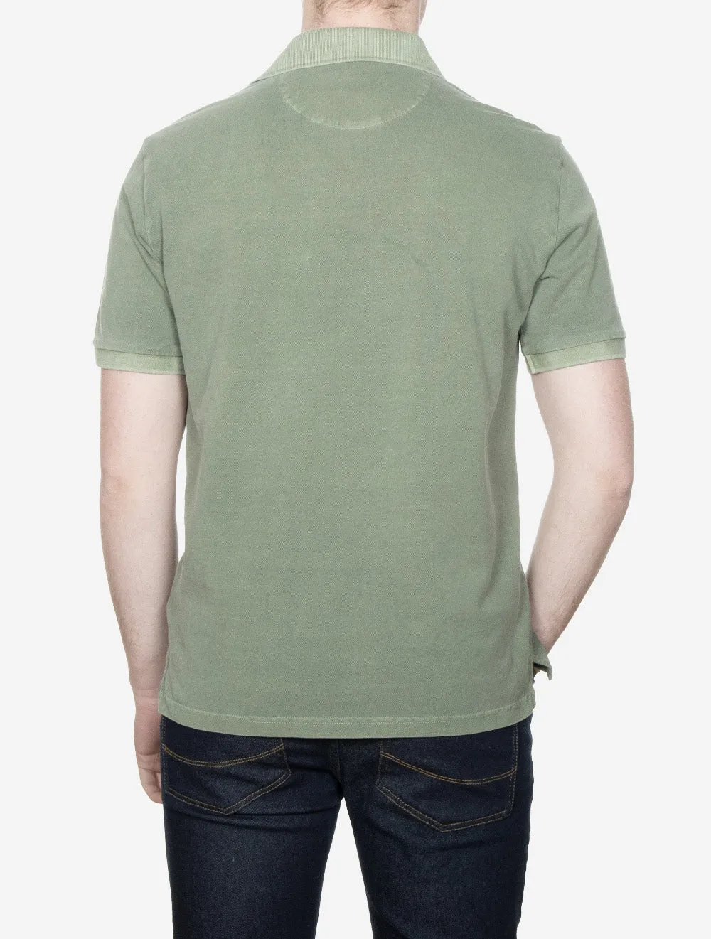 Sunfaded Piqué Polo Short Sleeve Shirt Kalamata Green