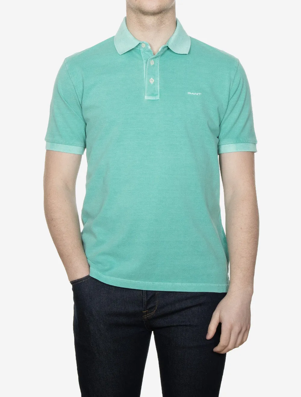 Sunfaded Piqué Polo Short Sleeve Shirt Tropic Blue
