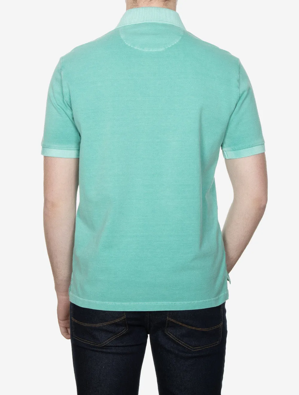 Sunfaded Piqué Polo Short Sleeve Shirt Tropic Blue