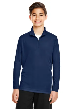Team 365 Youth Zone Performance Moisture Wicking 1/4 Zip Sweatshirt - Dark Navy Blue