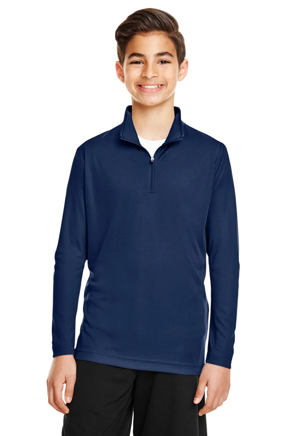 Team 365 Youth Zone Performance Moisture Wicking 1/4 Zip Sweatshirt - Dark Navy Blue