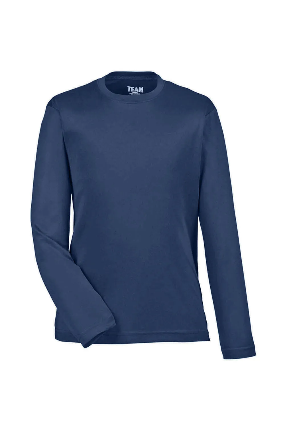 Team 365 Youth Zone Performance Moisture Wicking Long Sleeve Crewneck T-Shirt - Dark Navy Blue