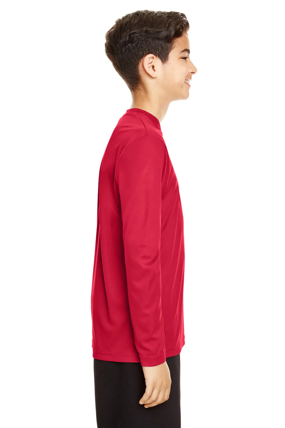 Team 365 Youth Zone Performance Moisture Wicking Long Sleeve Crewneck T-Shirt - Red