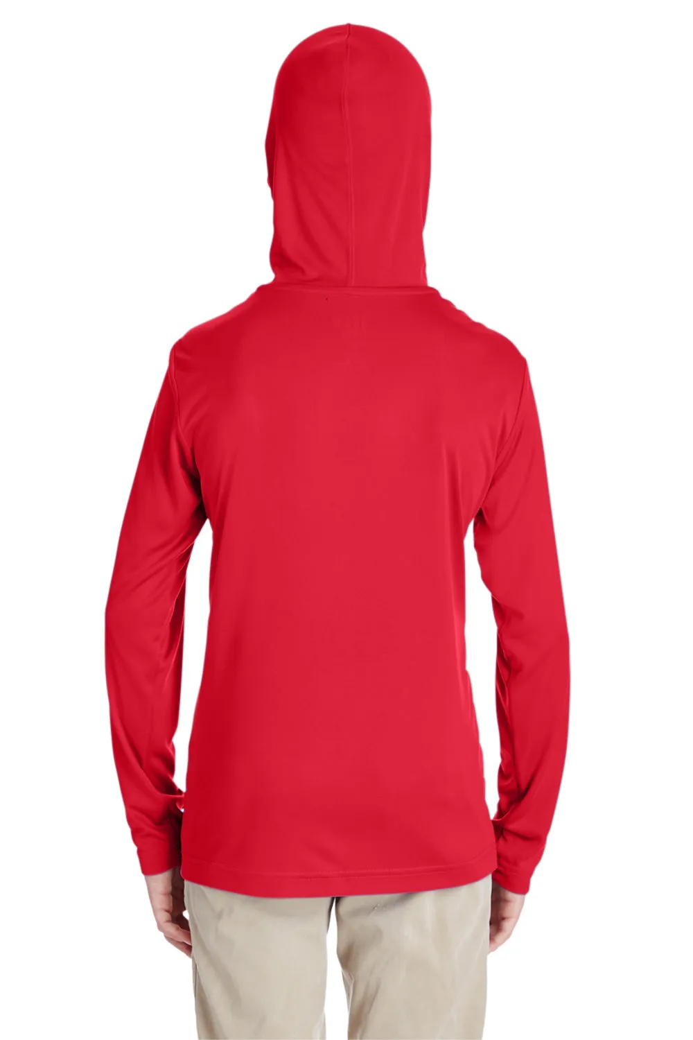 Team 365 Youth Zone Performance Moisture Wicking Long Sleeve Hooded T-Shirt Hoodie - Red