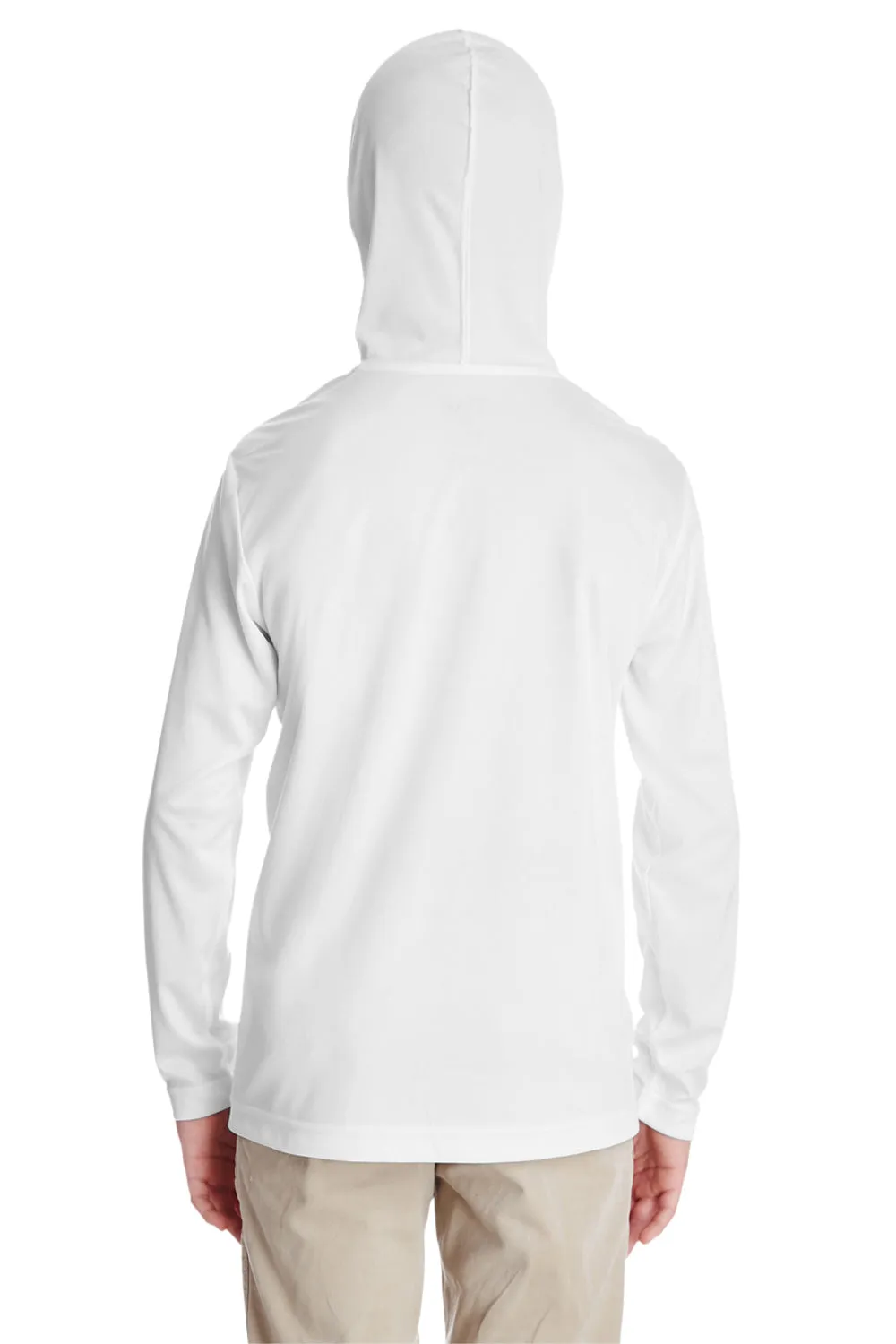 Team 365 Youth Zone Performance Moisture Wicking Long Sleeve Hooded T-Shirt Hoodie - White