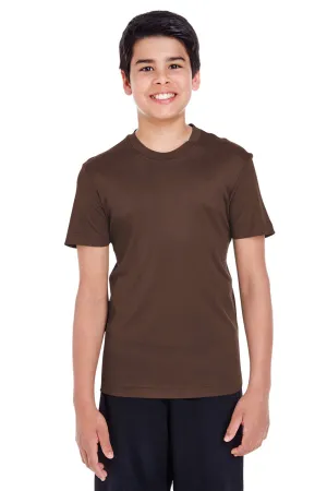 Team 365 Youth Zone Performance Moisture Wicking Short Sleeve Crewneck T-Shirt - Dark Brown