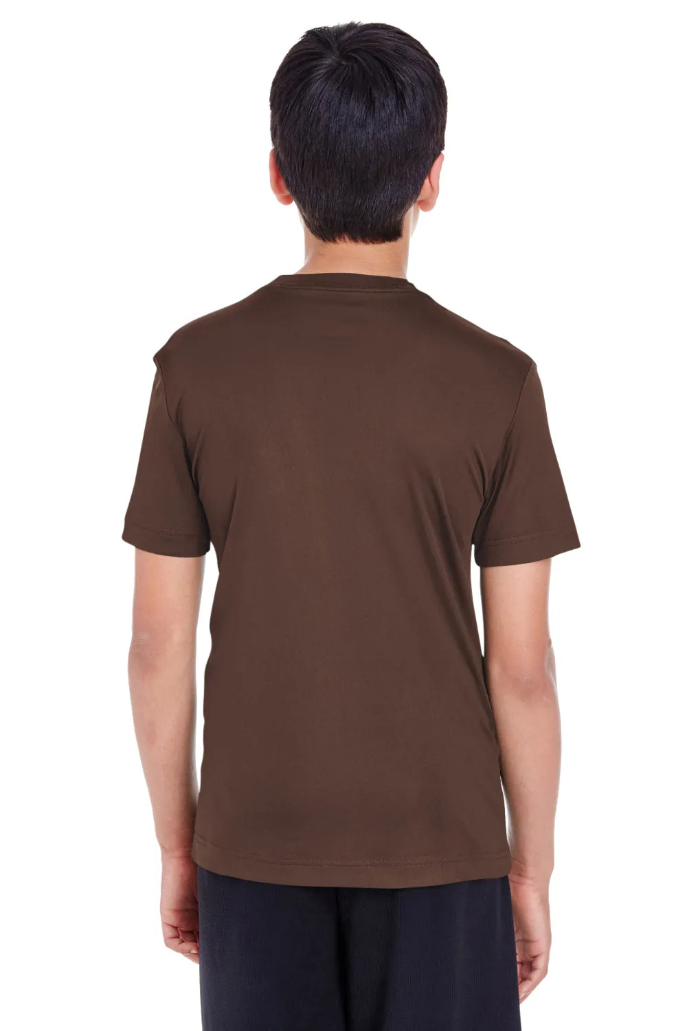 Team 365 Youth Zone Performance Moisture Wicking Short Sleeve Crewneck T-Shirt - Dark Brown