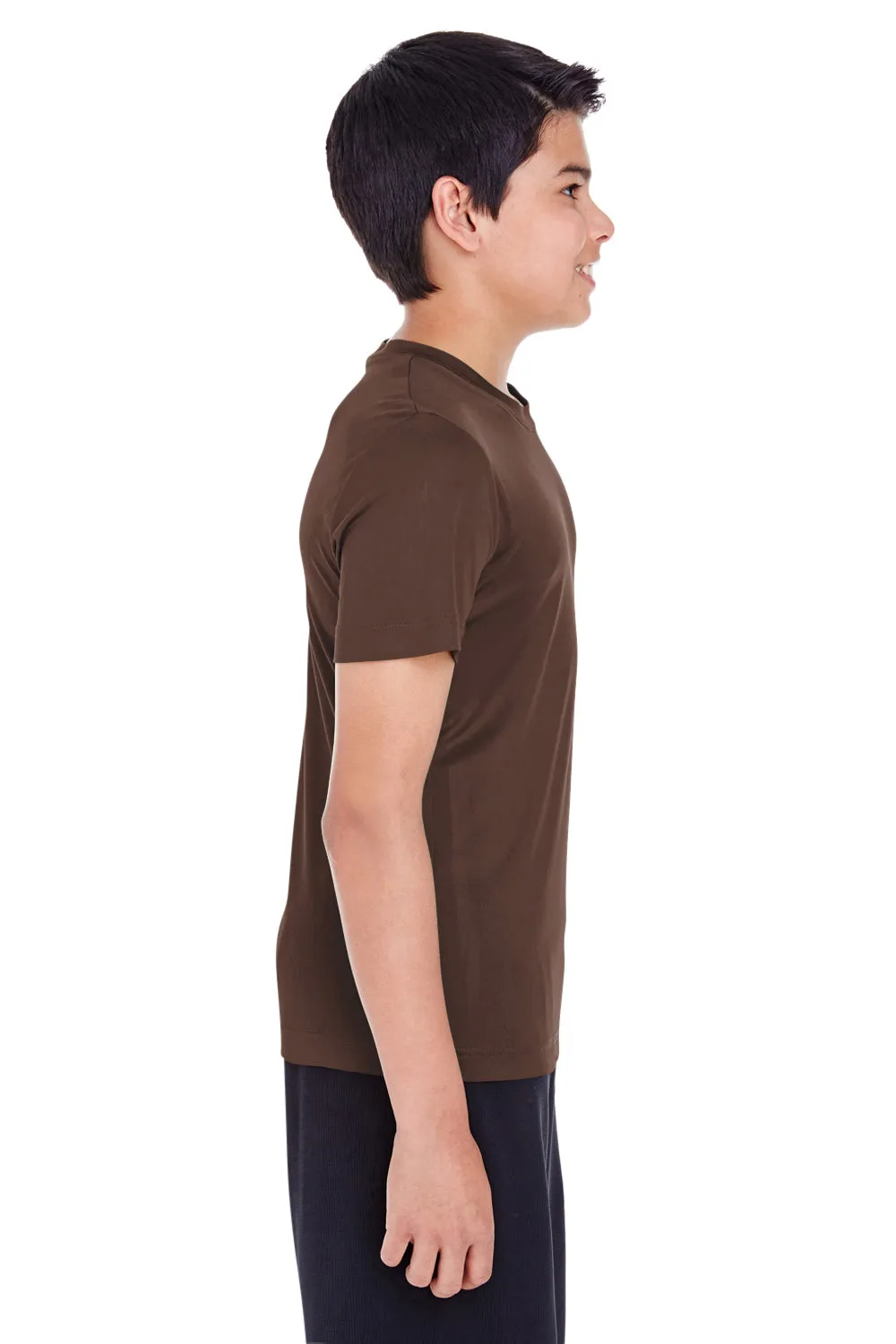 Team 365 Youth Zone Performance Moisture Wicking Short Sleeve Crewneck T-Shirt - Dark Brown