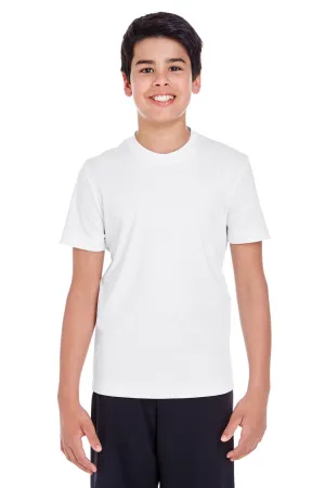 Team 365 Youth Zone Performance Moisture Wicking Short Sleeve Crewneck T-Shirt - White