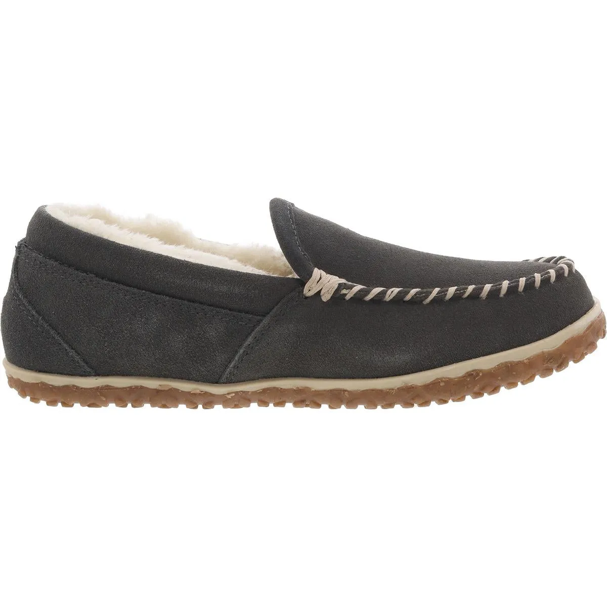 Tempe Womens Faux Fur Suede Loafer Slippers