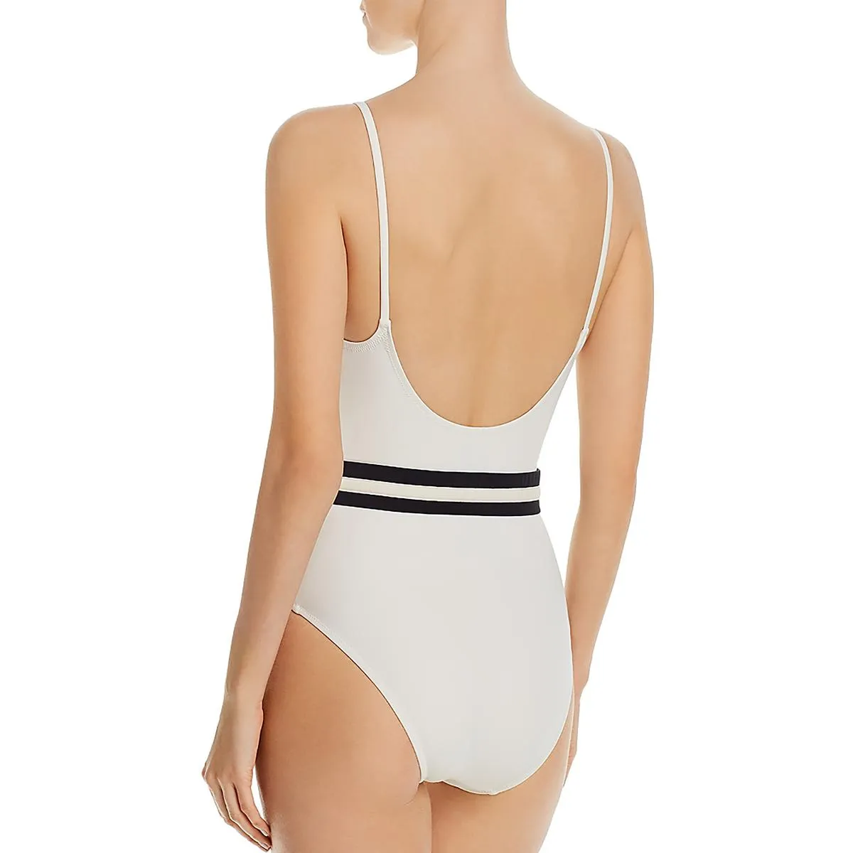 The Nina Belt Womens Solid Man Made One-Piece Swimsuit