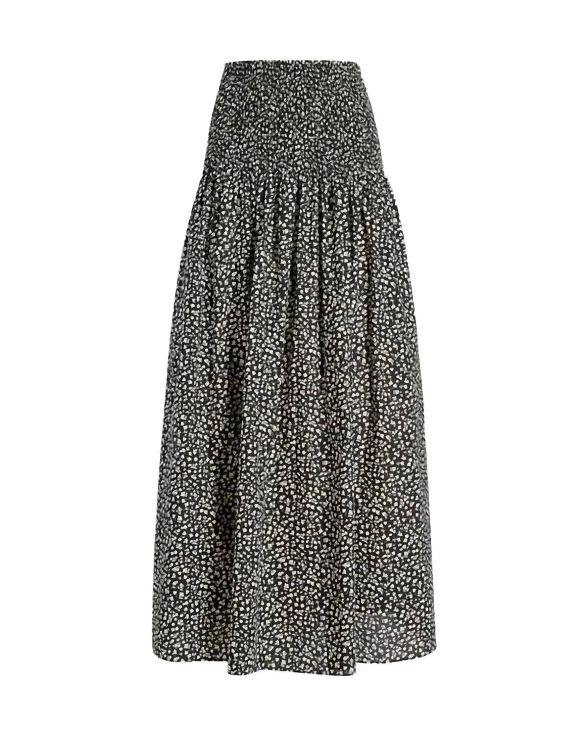 The Zaria Maxi Skirt In Ditsy Floral Noir