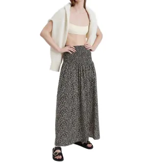 The Zaria Maxi Skirt In Ditsy Floral Noir
