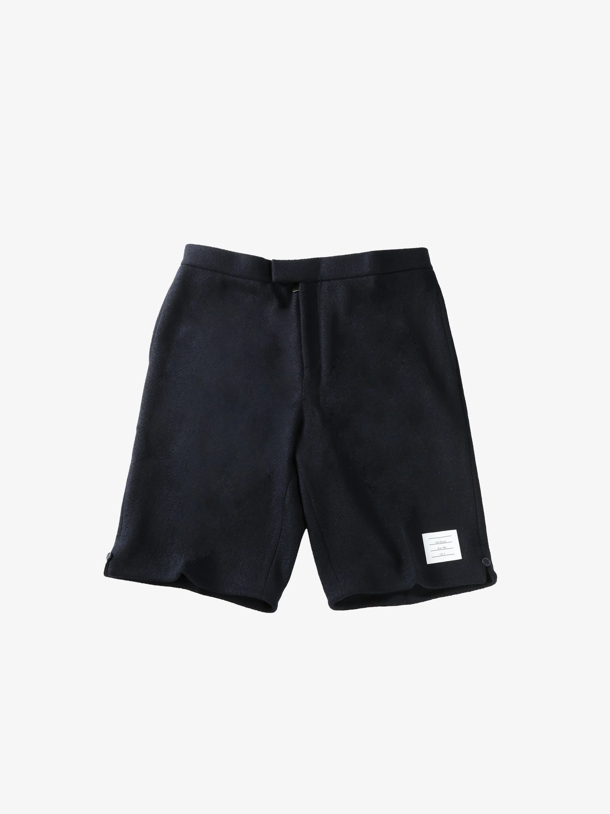 THOM BROWNE - Men Bermuda Shorts In Boiled Cotton Wool Herringbone Shoes_thom-browne