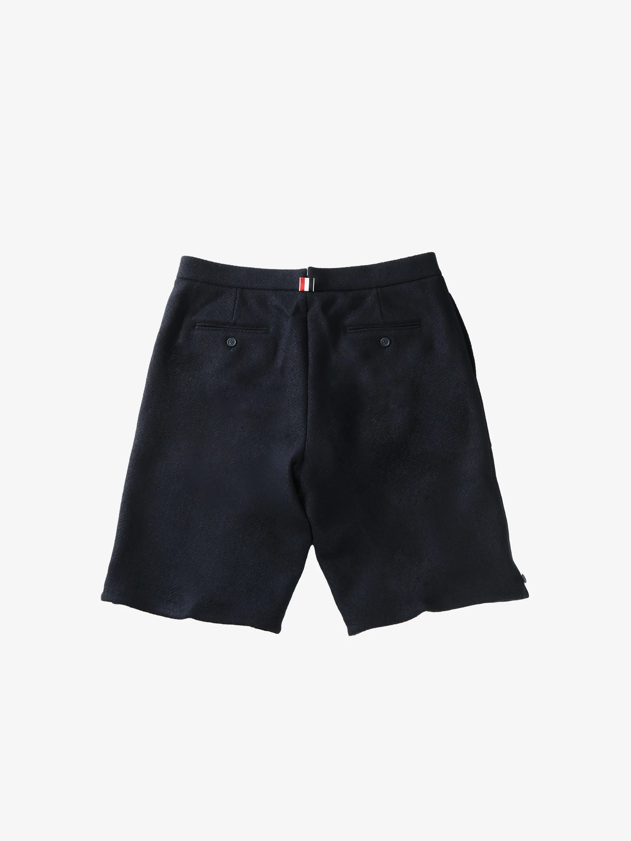 THOM BROWNE - Men Bermuda Shorts In Boiled Cotton Wool Herringbone Shoes_thom-browne
