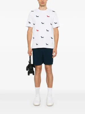 THOM BROWNE - Men Full Needle Stitch Tennis  W/ RWB Stripe Shorts Shoes_thom-browne