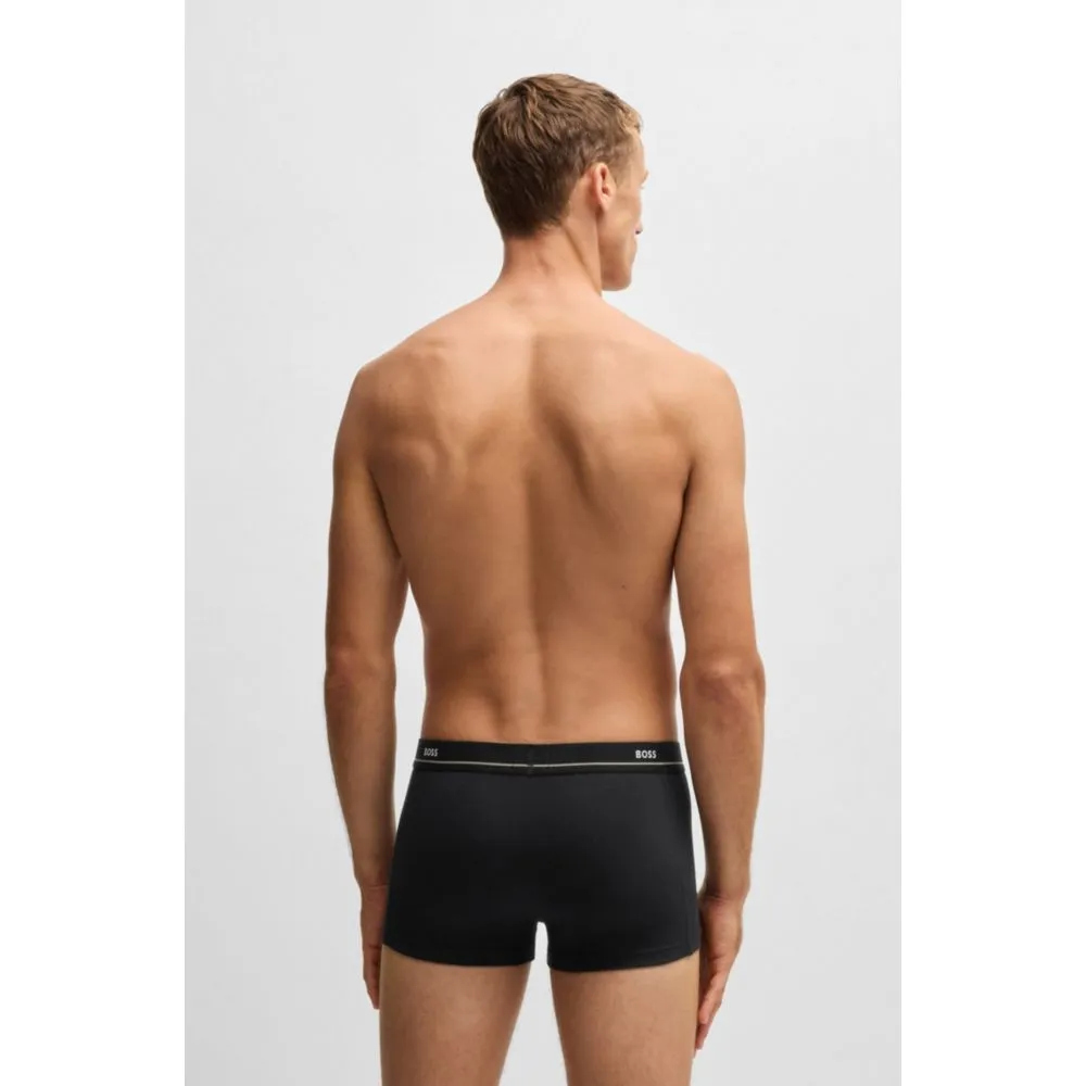 Three-pack of stretch-cotton trunks with logo waistbands