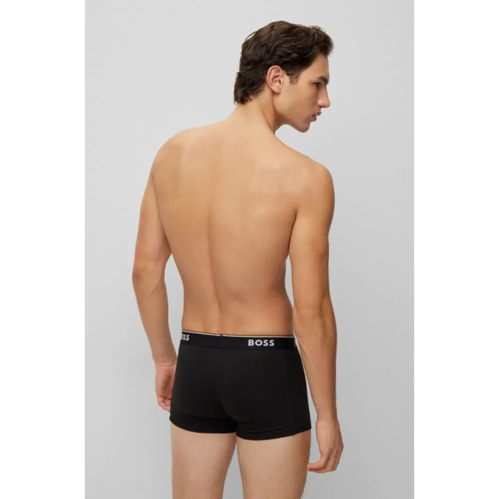 Three-pack of stretch-cotton trunks with logo waistbands