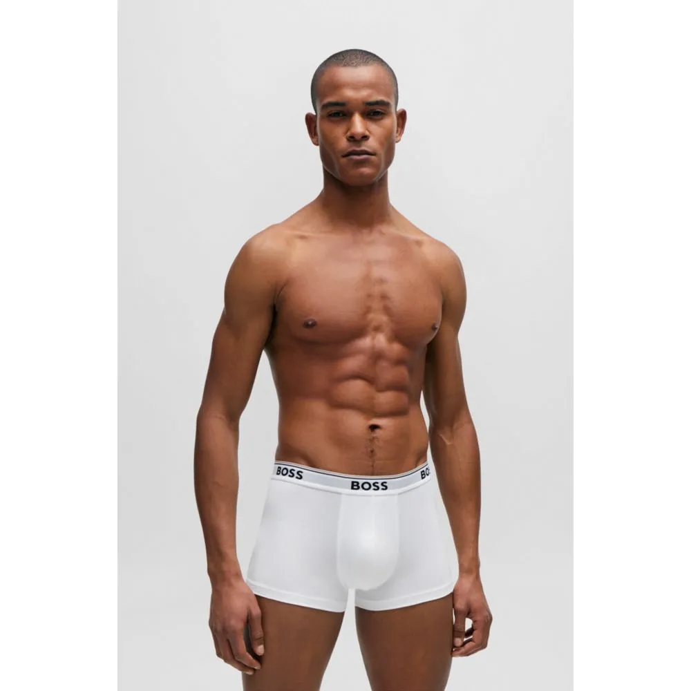 Three-pack of stretch-cotton trunks with logo waistbands
