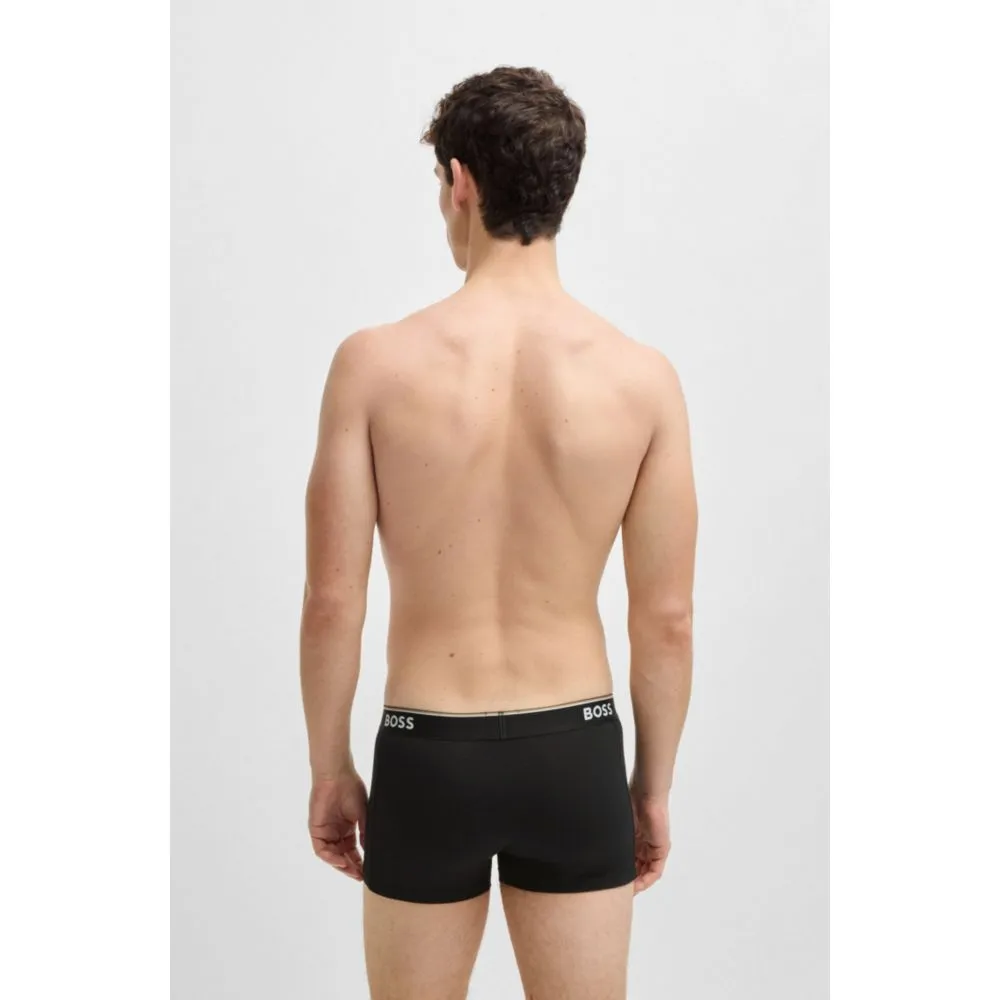 Three-pack of stretch-cotton trunks with logo waistbands