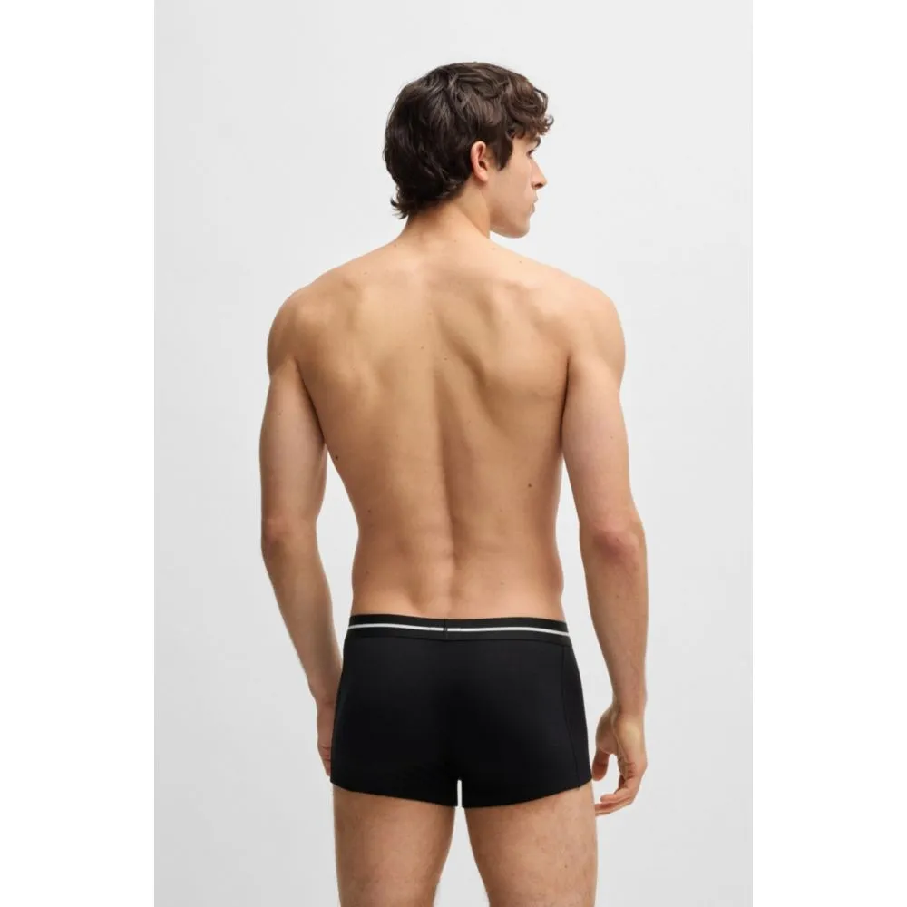 Three-pack of stretch-cotton trunks with logo waistbands