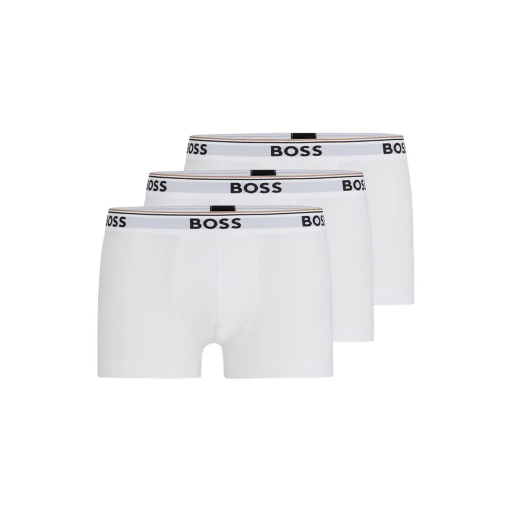 Three-pack of stretch-cotton trunks with logo waistbands