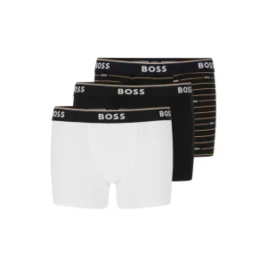 Three-pack of stretch-cotton trunks with logo waistbands