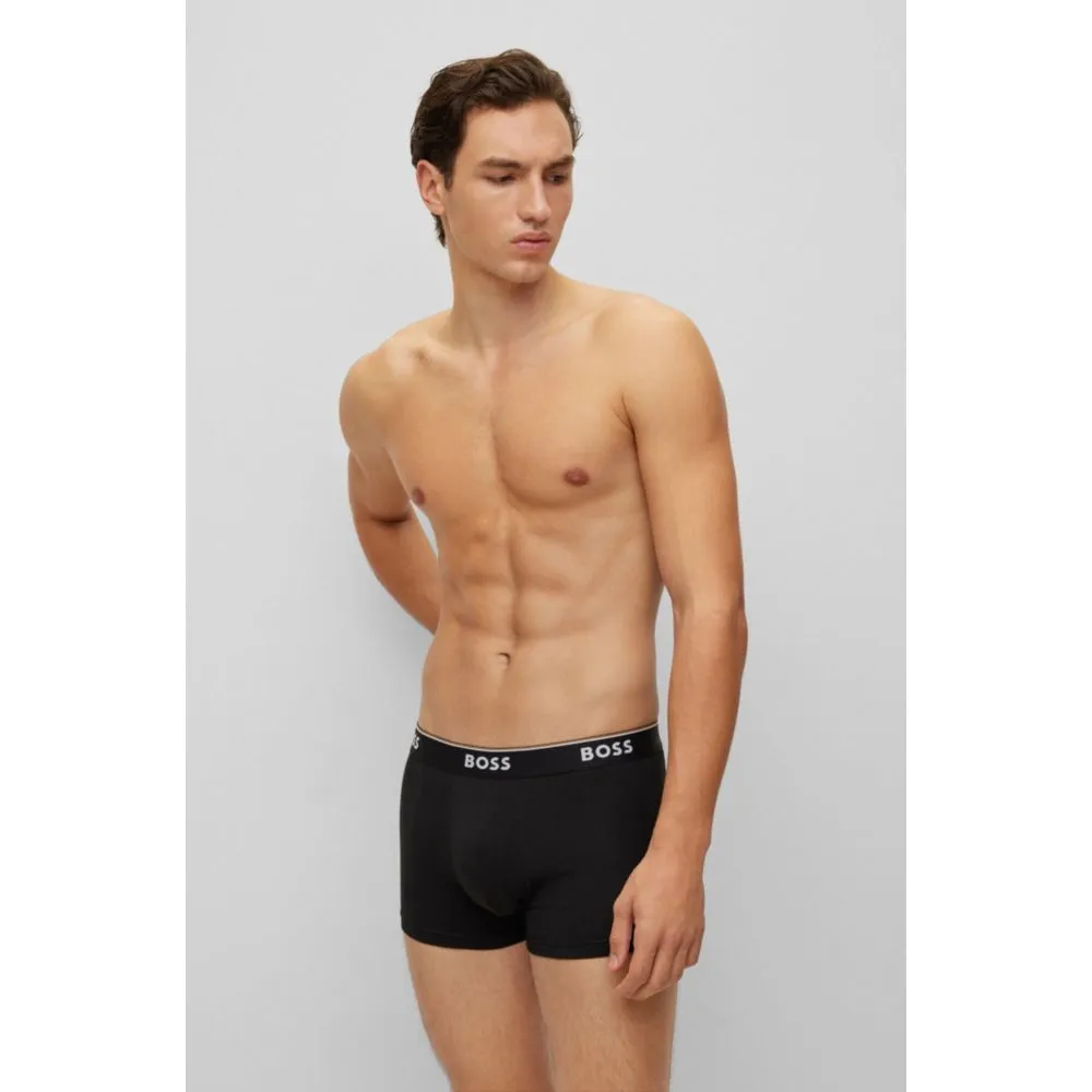 Three-pack of stretch-cotton trunks with logo waistbands