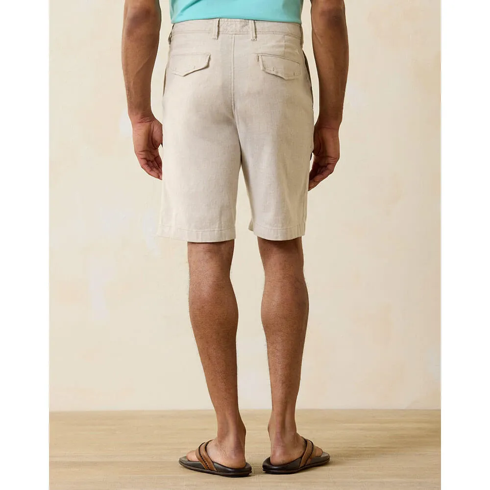Tommy Bahama 10-Inch Beach Coast Linen Flat Front Shorts - Stone Khaki Mens Tommy Bahama