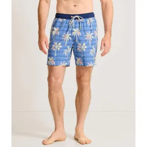 Tommy Bahama Men's 6-Inch Naples Gingham Palms Swim Trunks - Regal Blue Mens Tommy Bahama